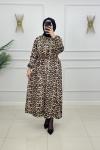 AYSU SATEN ELBİSE- LEOPAR