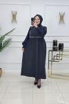 BİNNEZ MÜSLİN ELBİSE-SİYAH