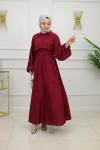 IŞILTI ELBİSE-BORDO