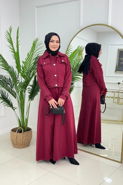 SELLY CEKETLİ TAKIM - BORDO