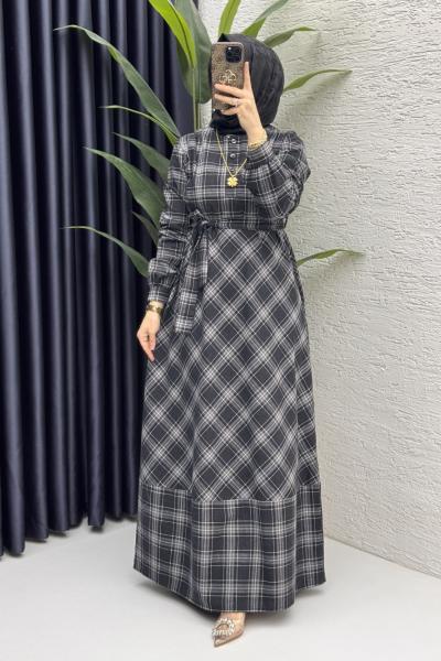 Ekose Elbise Tesettür Giyim