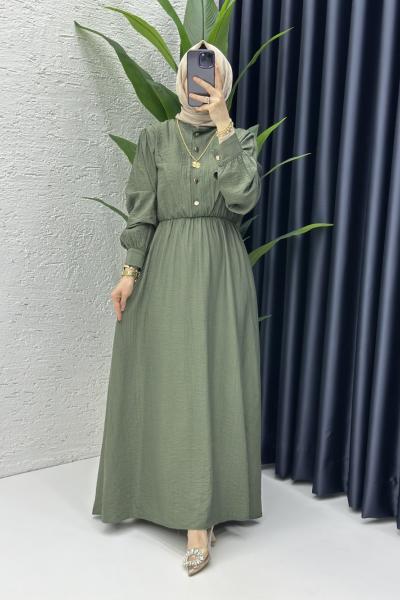 Haki Vera Tesettür Elbise