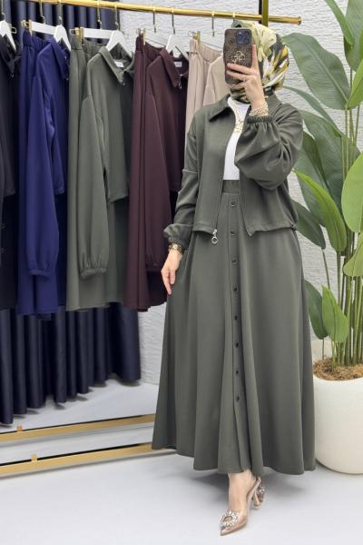 İlve Etekli Takım Tesettür Giyim