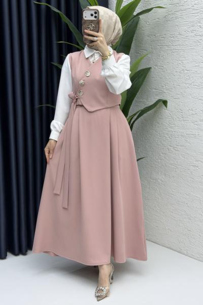 Lalezar Etekli Takım Tesettür Giyim