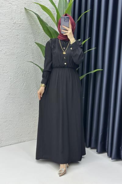 Siyah Vera Tesettür Elbise