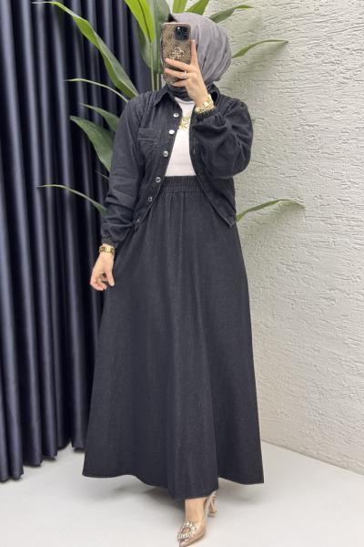 Yasemen Kot Etekli Takım Tesettür Giyim