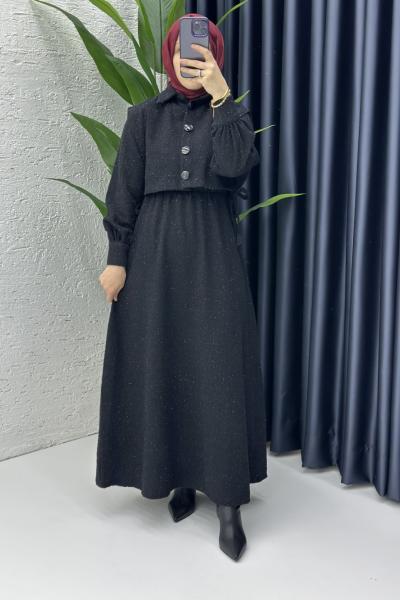 Yelekli Pırıl Elbise