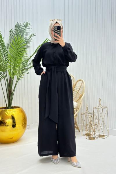Alya Tesettür Tulum Siyah Siyah