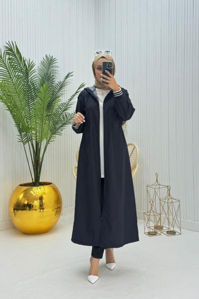 Bade Tesettür Trenç Lacivert Lacivert