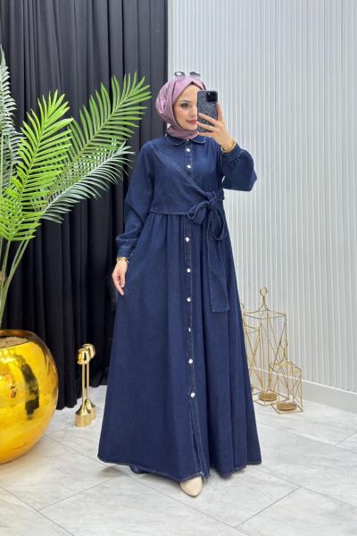 Bağlamalı Elbise Lacivert  Lacivert