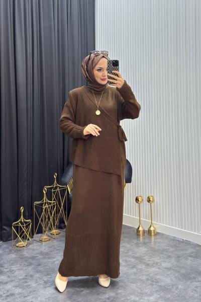 Başak Elbise Kahverengi Kahverengi