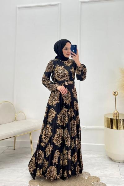 Beril Tesettür Elbise Siyah Siyah