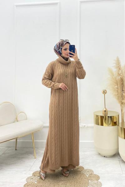 Beyza Tesettür Takım Camel Camel