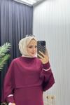 Canan Pelerinli Elbise Bordo Bordo