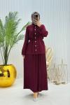 Cevher Tesettür Takım Bordo Bordo
