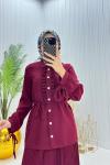Cevher Tesettür Takım Bordo Bordo