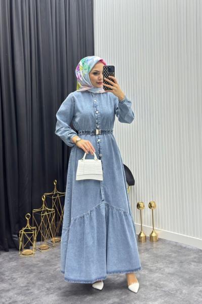 Dalya Kot Elbise Mavi Mavi