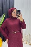 Dantelli Elbise Bordo Bordo