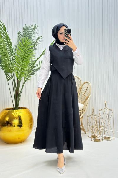 Ecrin Tesettür Takım Siyah Siyah