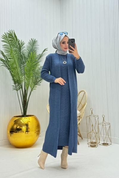 Eda Tesettür Takım İndigo İndigo