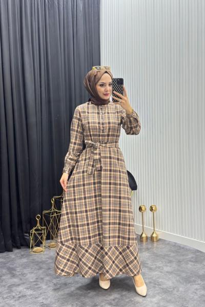 Ekose Elbise Vizon Vizon