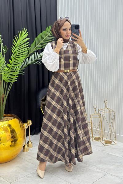 Ekose Jile Kahve Kahverengi