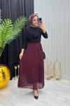 ELİF DANTEL TAKIM BORDO Bordo