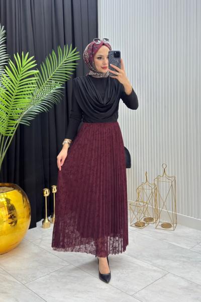 ELİF DANTEL TAKIM BORDO Bordo