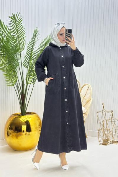 Emel Tesettür Kap Siyaj Siyah