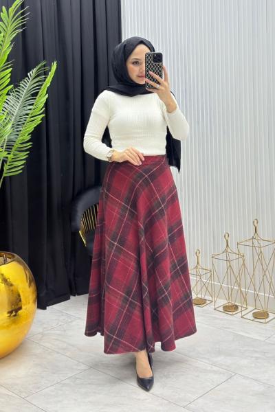 Eylül Etek Bordo Bordo