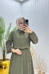 Eylül Tesettür Elbise Haki