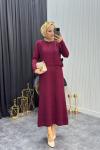 Eyşan Elbise Bordo Bordo