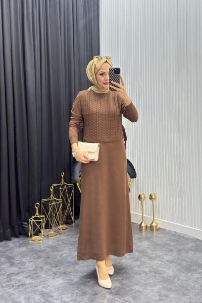 Eyşan Elbise Kahverengi Kahverengi