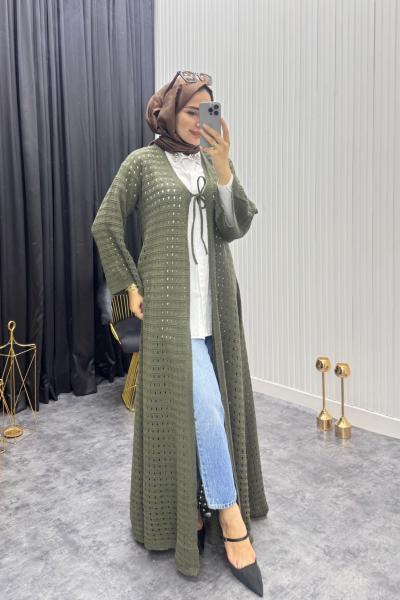 File Detay Hırka Haki