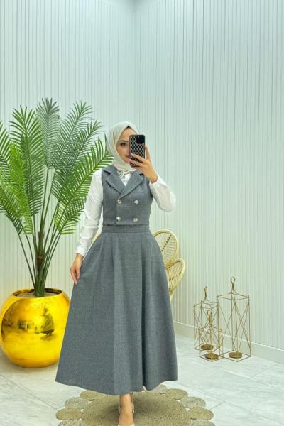 Firuze Tesettür Takım Antrasit