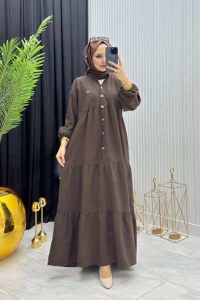 Fiyonk Elbise Elbise Kahverengi Kahverengi