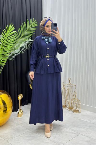 Fular Detay Takım Lacivert  Lacivert