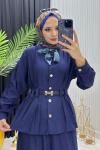 Fular Detay Takım Lacivert  Lacivert