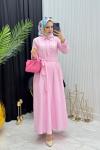Gömlek Elbise Pembe Pembe