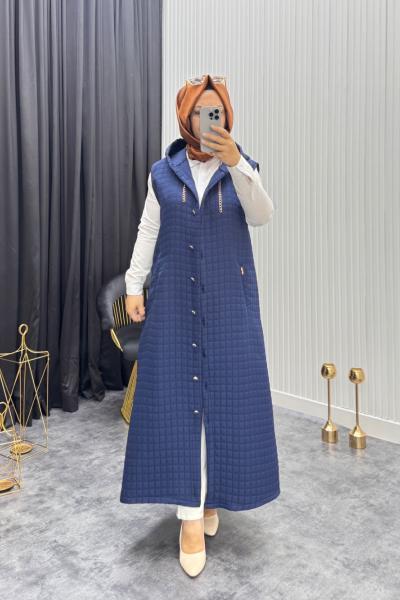 Kapitone Yelek Lacivert  Lacivert