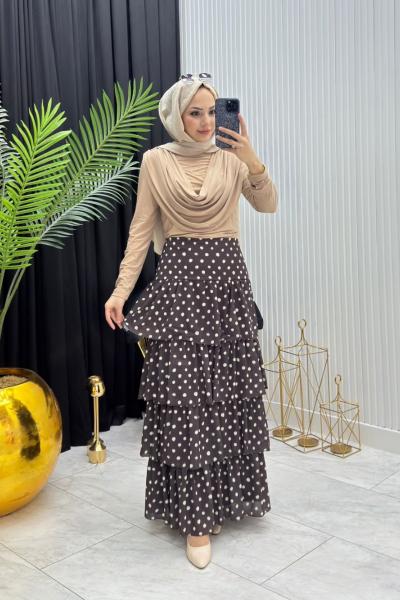 Kat Kat Takım puantiyeli Kahve Kahverengi