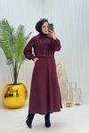 Kaz Ayağı Tesettür Takım Bordo  Bordo
