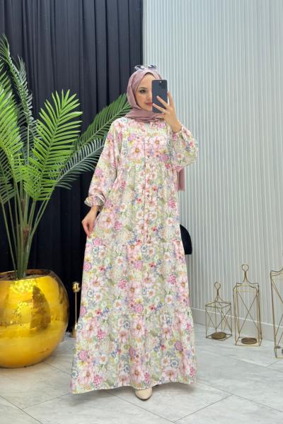 Leya Elbise Pembe Pembe