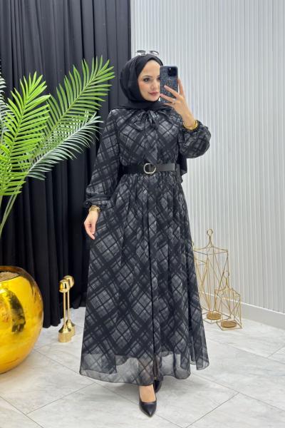 Lure Elbise Siyah Siyah