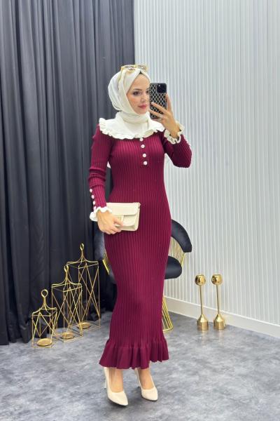 Lux Elbise  Bordo Bordo