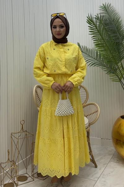 Magnolya Etekli Takım Sarı Sarı