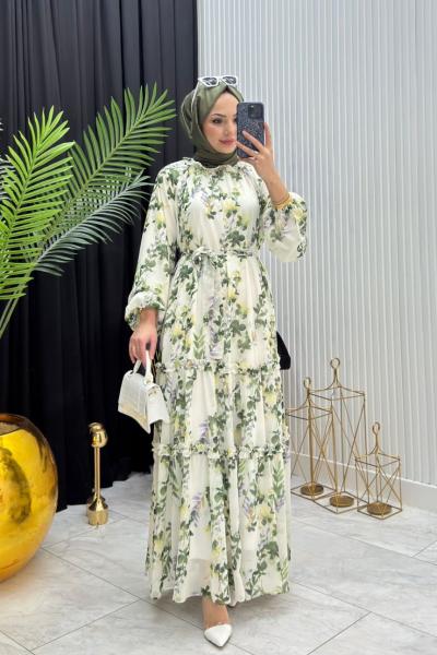 Meloni Elbise Yeşil Yeşil