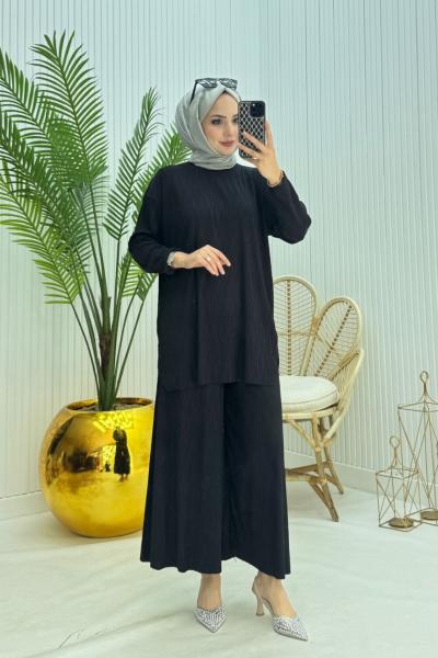 Merve Tesettür Takım Siyah Siyah