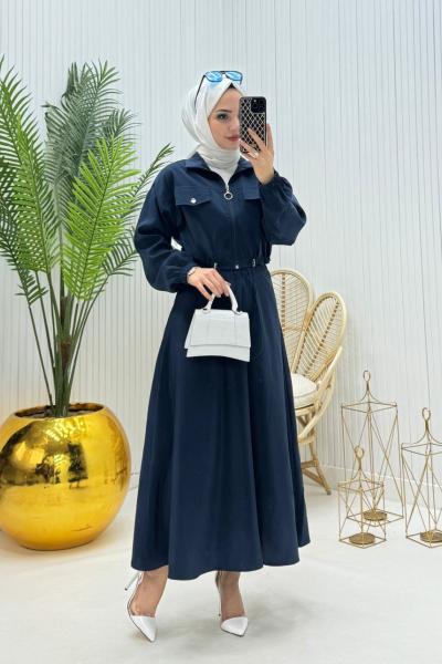 Moss Tesettür Takım Lacivert Lacivert