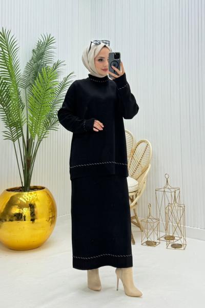 Naz Tesettür Takım Siyah  Siyah